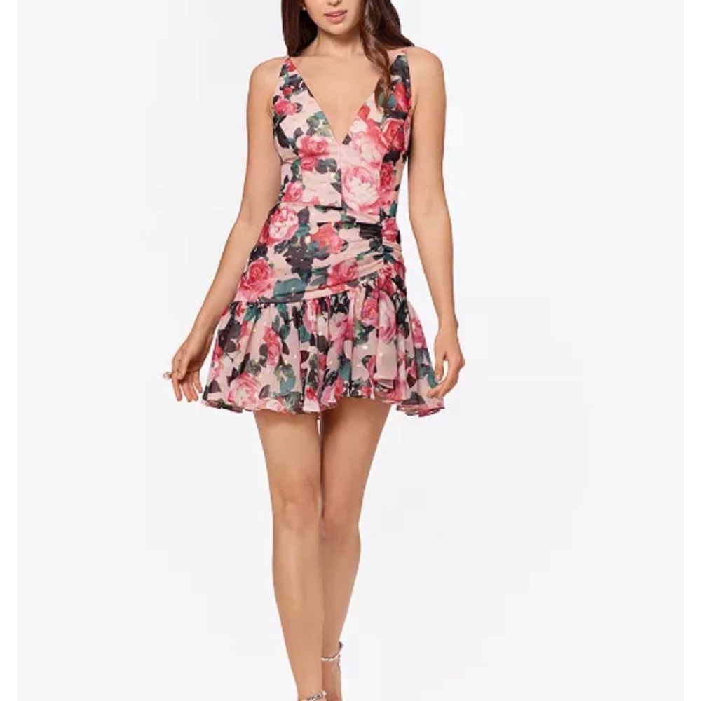 Floral Chiffon Fit & Flare Dress